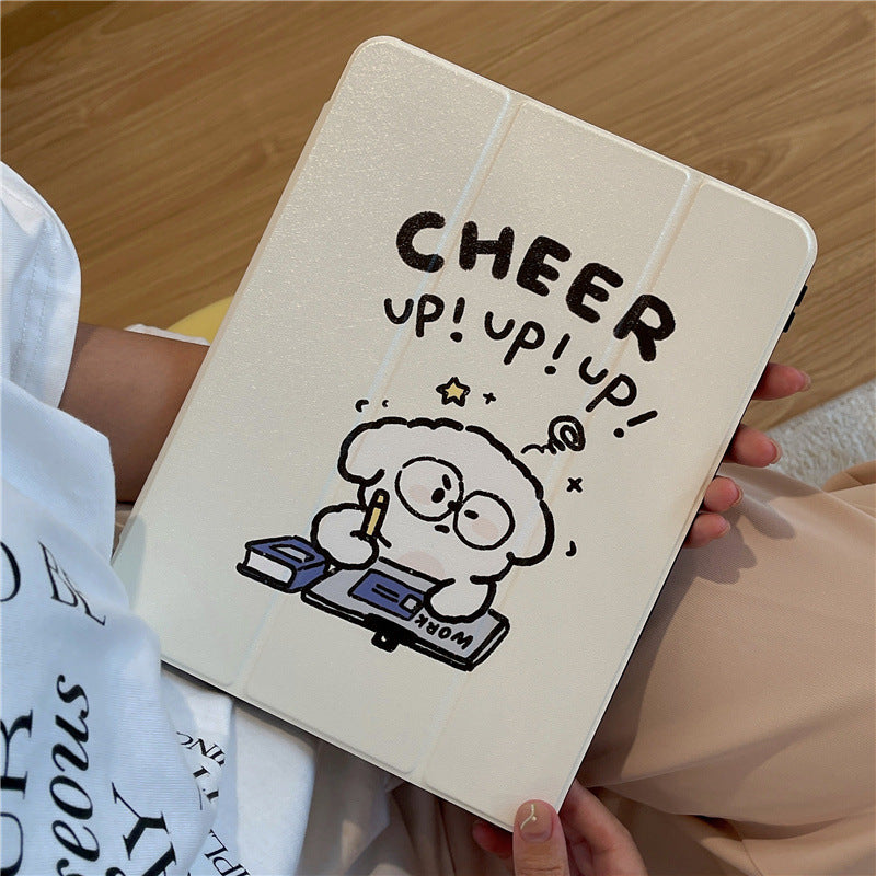 Adorable Dog Tablet Cover – Anti-Fall Acrylic Case with Pen Holder