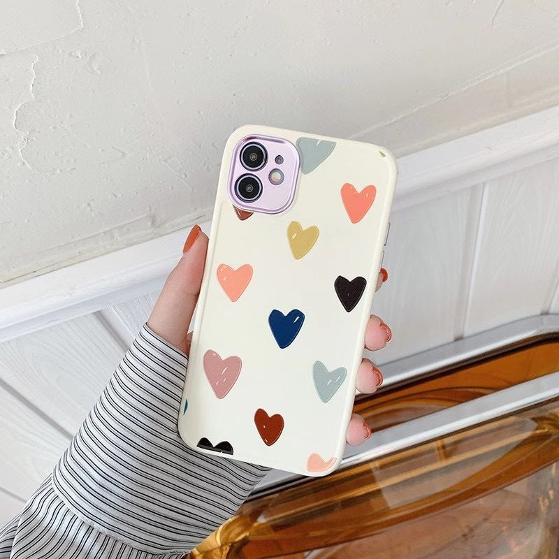 Aesthetic Flower & Heart Phone Cover