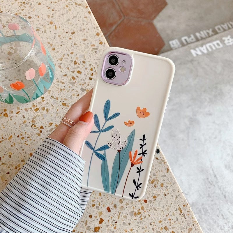 Aesthetic Flower & Heart Phone Cover