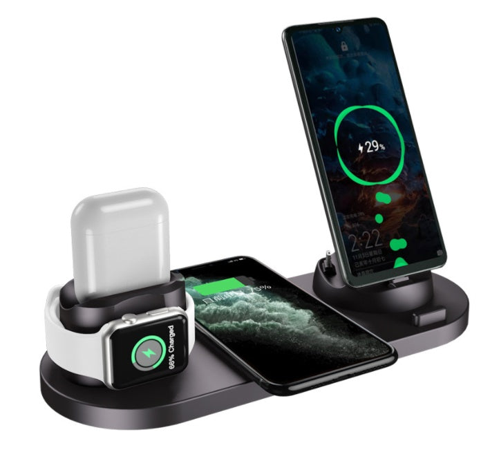 6-in-1 Fast Wireless Charging Station for iPhone, Apple Watch & AirPod