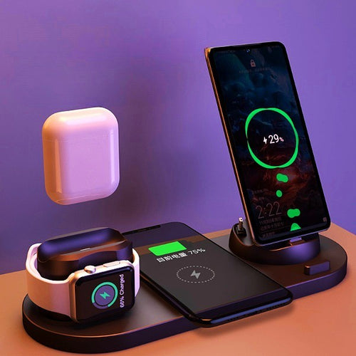 6-in-1 Fast Wireless Charging Station for iPhone, Apple Watch & AirPod